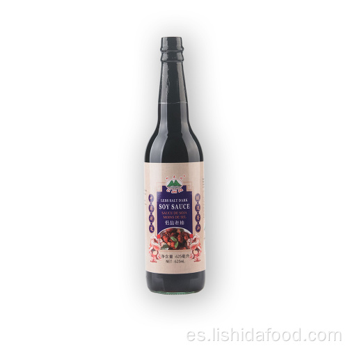 Salsa de soja oscura menos sal de 625 ml